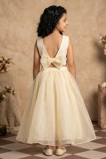 Shop_Byb Premium_White Organza Sequins Embroidered Top And Skirt Set _at_Aza_Fashions