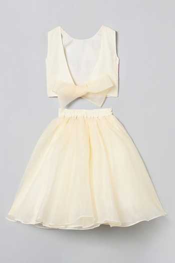 Buy_Byb Premium_White Organza Sequins Embroidered Top And Skirt Set _Online