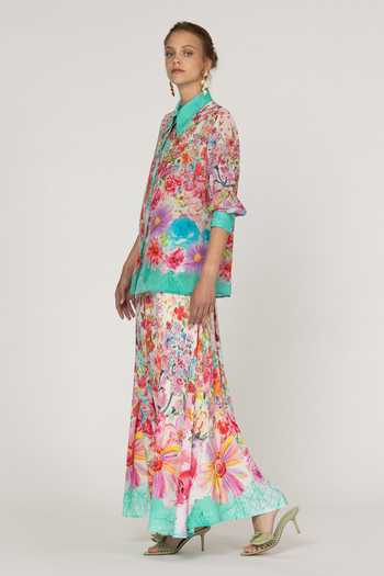 Inoa_Multi Color Silk Collared Neck Anaya Floral Print Shirt _Online_at_Aza_Fashions