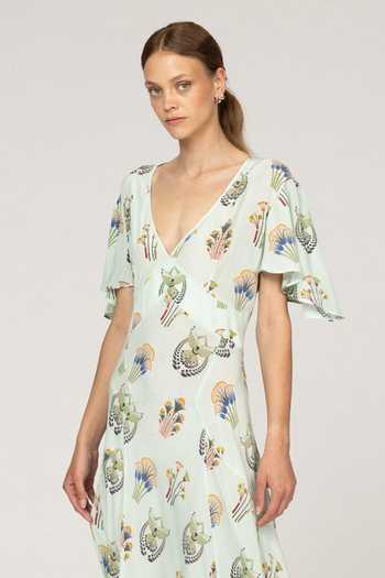 Shop_Inoa_White Silk V-neck Aster Floral Print Dress _at_Aza_Fashions