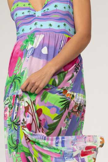 Shop_Inoa_Multi Color Silk V-neck Dina Printed Maxi Dress _Online_at_Aza_Fashions