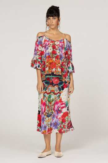 Buy_Inoa_Multi Color Silk Off-shoulder Gipsy Floral Print Top _Online_at_Aza_Fashions