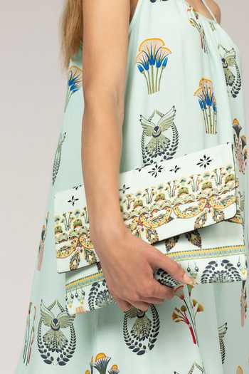 Buy_Inoa_Multi Color Silk Scoop Neck Petunia Print Dress _Online_at_Aza_Fashions