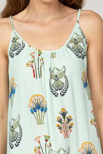 Shop_Inoa_Multi Color Silk Scoop Neck Petunia Print Dress _Online_at_Aza_Fashions