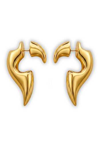 Shop_ESME_Gold Plated Spike Hoops _at_Aza_Fashions