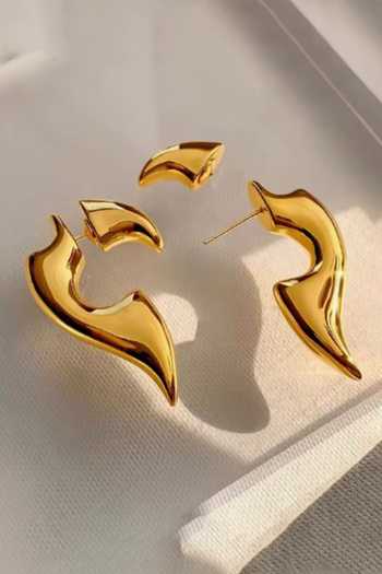 ESME_Gold Plated Spike Hoops _Online_at_Aza_Fashions