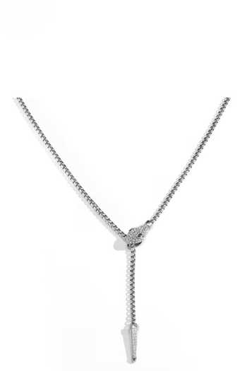 Buy_ESME_Silver Plated Ophira Lariat Necklace _at_Aza_Fashions