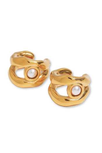 Shop_ESME_Gold Plated Orb Clasp Ear Cuffs _at_Aza_Fashions
