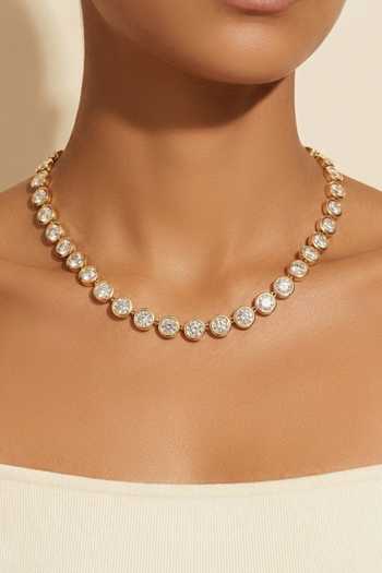 Buy_ESME_Gold Plated Solace Tennis Necklace _at_Aza_Fashions