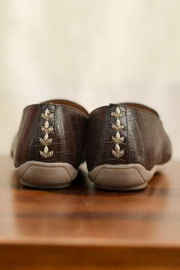 Buy_Around Always_Brown Aarav Croc Textured Loafers _Online_at_Aza_Fashions