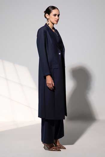 Raison D'Etre Atelier_Black Rayon The Augusta Ensemble Pant Set _at_Aza_Fashions