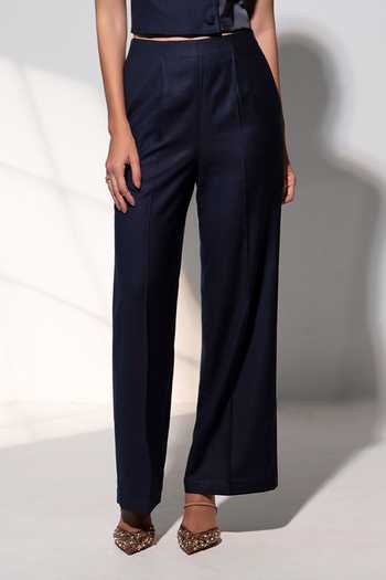 Shop_Raison D'Etre Atelier_Black Rayon V-neck Hazel Waistcoat With Pant _Online_at_Aza_Fashions