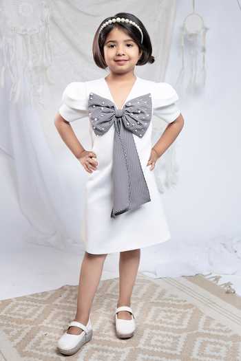 Shop_Label Kiaa_Black Houndstooth Pattern Dress _at_Aza_Fashions