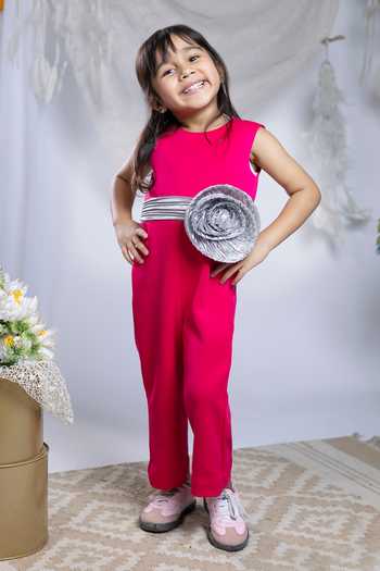 Buy_Label Kiaa_Pink Embroidered Jumpsuit _at_Aza_Fashions