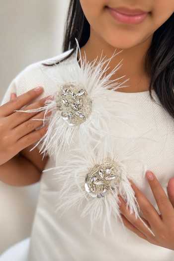 Label Kiaa_White Glitter Embroidered Dress _Online_at_Aza_Fashions