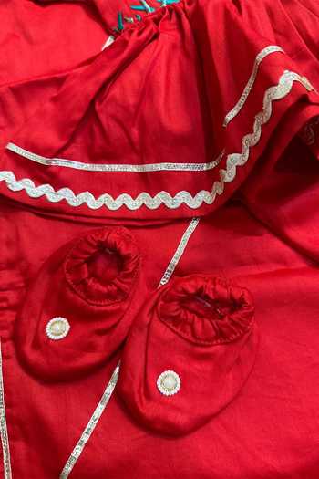 Shop_Label Kiaa_Red Cotton Pichwai Jamna Embroidered Kurta Set _Online_at_Aza_Fashions