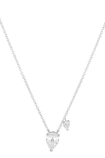 Isharya_Silver Plated Camellia Opaline Pendant Necklace _Online_at_Aza_Fashions
