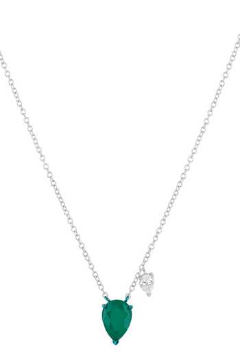Isharya_Green Alouette Pendant Necklace _Online_at_Aza_Fashions
