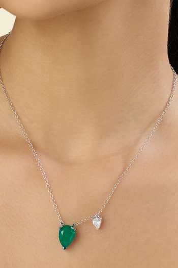 Shop_Isharya_Green Alouette Pendant Necklace _Online_at_Aza_Fashions