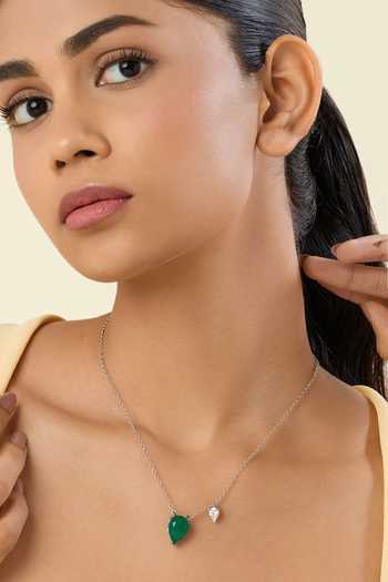 Buy_Isharya_Green Alouette Pendant Necklace _at_Aza_Fashions