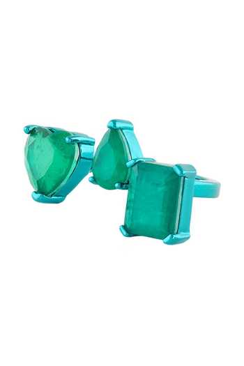 Isharya_Green Florence Stone Studded Ring _Online_at_Aza_Fashions