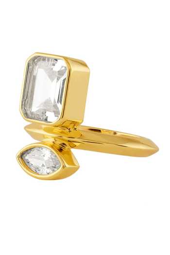 Isharya_Gold Plated Alouette Brass Ring_Online_at_Aza_Fashions