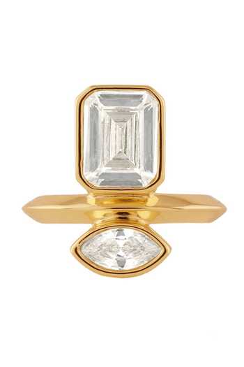 Shop_Isharya_Gold Plated Alouette Brass Ring_at_Aza_Fashions
