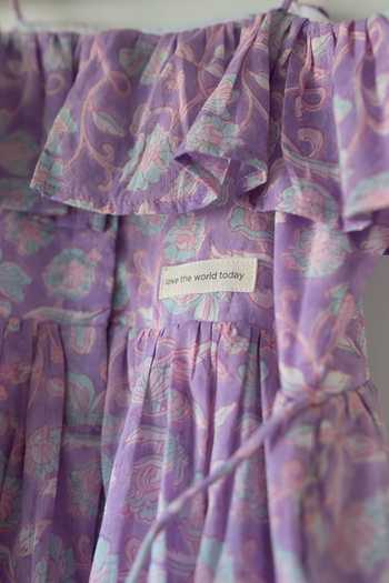 Shop_Love The World Today_Purple Cotton Fools Paradise Printed Dress _Online_at_Aza_Fashions