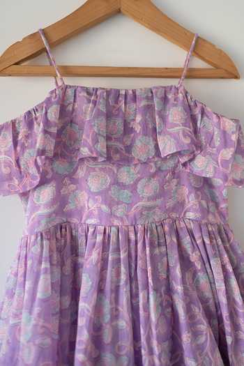 Shop_Love The World Today_Purple Cotton Fools Paradise Printed Dress _Online