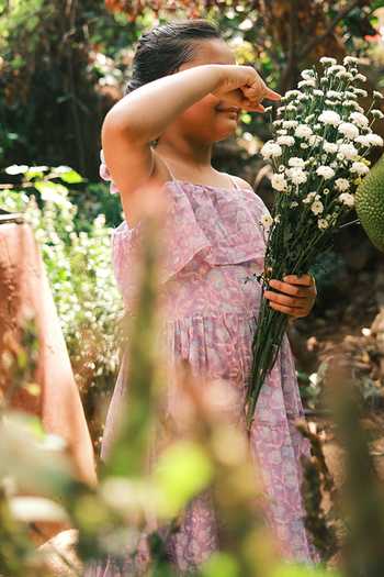 Love The World Today_Purple Cotton Fools Paradise Printed Dress 