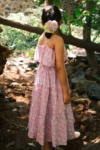 Shop_Love The World Today_Purple Cotton Fools Paradise Printed Dress _at_Aza_Fashions