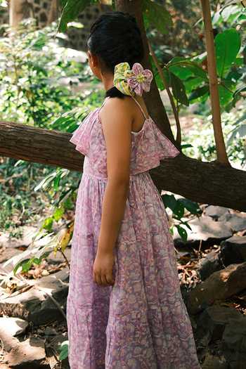 Love The World Today_Purple Cotton Fools Paradise Printed Dress 
