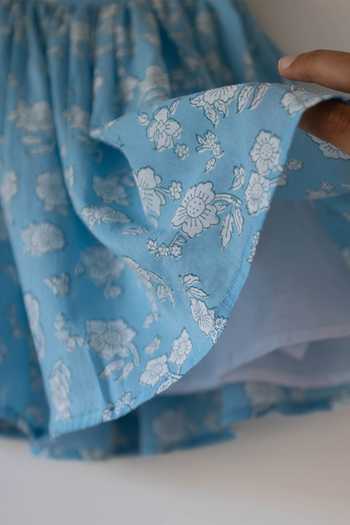 Buy_Love The World Today_Blue Cotton Blossom Spaghetti Top And Shorts Set _Online_at_Aza_Fashions