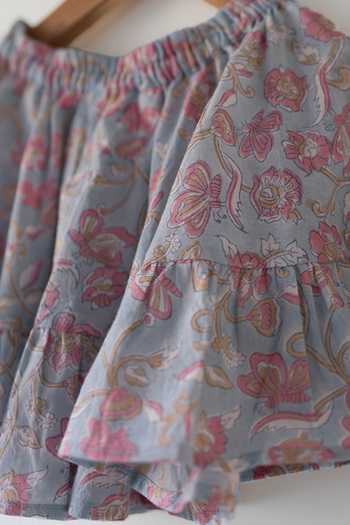 Buy_Love The World Today_Blue Cotton Butterfly Halter Neck Top And Skirt Set _Online
