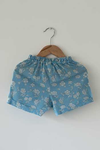 Buy_Love The World Today_Blue Cotton Boogie Shirt And Shorts Set _Online_at_Aza_Fashions