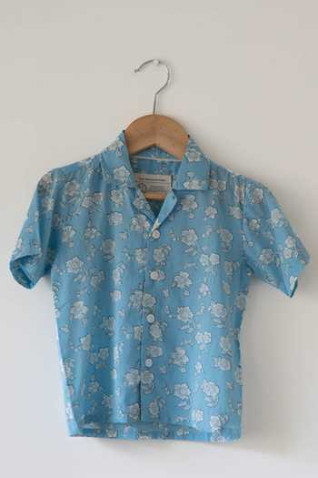 Love The World Today_Blue Cotton Boogie Shirt And Shorts Set _Online