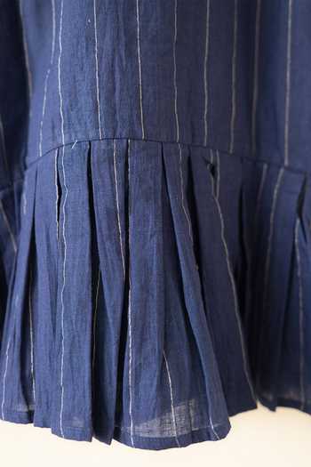 Buy_Love The World Today_Blue Cotton Pitter Patter Striped Dress _Online_at_Aza_Fashions