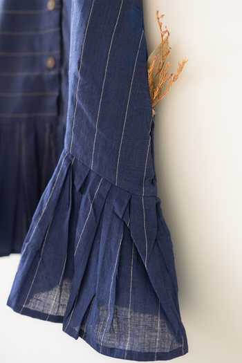 Buy_Love The World Today_Blue Cotton Pitter Patter Striped Dress _Online