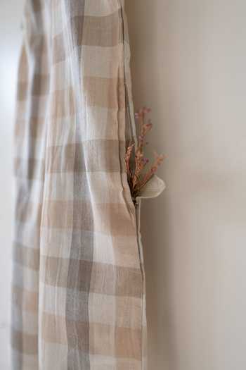 Love The World Today_Beige Cotton Midsummer Gingham Print Jumpsuit _Online_at_Aza_Fashions