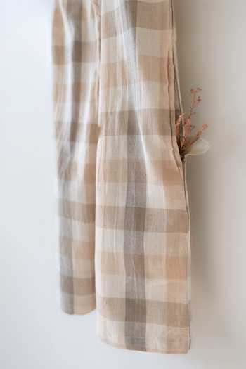 Buy_Love The World Today_Beige Cotton Midsummer Gingham Print Jumpsuit _Online_at_Aza_Fashions