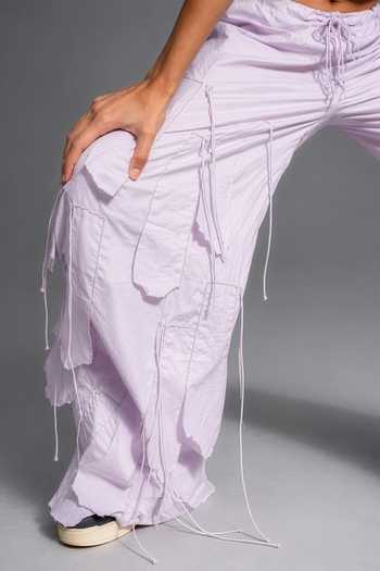 Shop_Saim_Purple Cotton Armhole Panel Fringed Trouser _Online_at_Aza_Fashions
