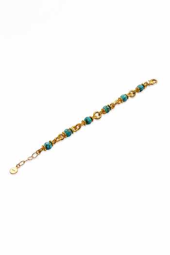 Arvino_Blue Turquoise Nugget Link Chain Bracelet _Online_at_Aza_Fashions