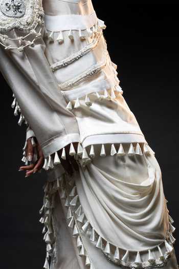 Shop_Saim_Ivory Chanderi, Satin, Silk, Ornament Patchwork Embroidered Top And Trouser Set _Online_at_Aza_Fashions