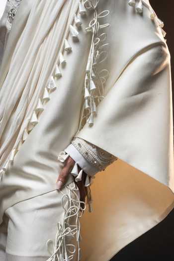 Saim_Ivory Silk, Chanderi, Satin, Jersey Round Neck Embroidered Top And Trouser Set _at_Aza_Fashions