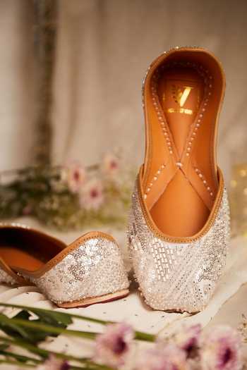 Buy_House of Vian_Silver Rukhsar Embellished Juttis _at_Aza_Fashions