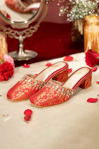 Shop_House of Vian_Red Alishba Mule Heels _at_Aza_Fashions