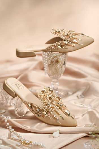 Shop_House of Vian_Beige Athena Pearl Embellished Mules _at_Aza_Fashions
