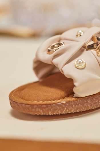 House of Vian_Beige Sea Shell Flats _Online_at_Aza_Fashions