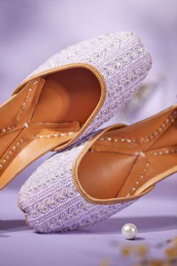 Buy_House of Vian_Purple Saniya Lilac Juttis _Online_at_Aza_Fashions