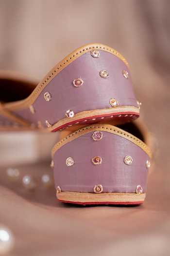 Shop_House of Vian_Purple Alizeh Embroidered Juttis _Online_at_Aza_Fashions